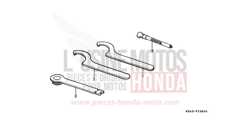 OUTILS de CR125R NEUCLEAR RED (R177) 1990