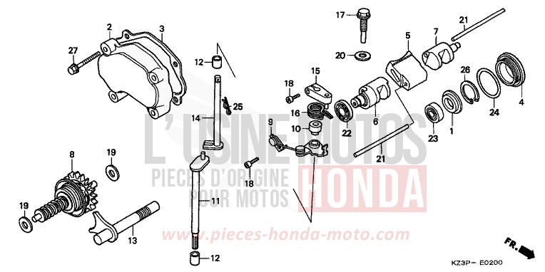 SOUPAPE D'ECHAPPEMENT de CR250R NEUCLEAR RED (R177) 1997