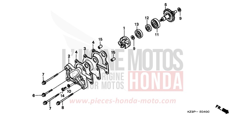 POMPE A EAU de CR250R NEUCLEAR RED (R177) 1997