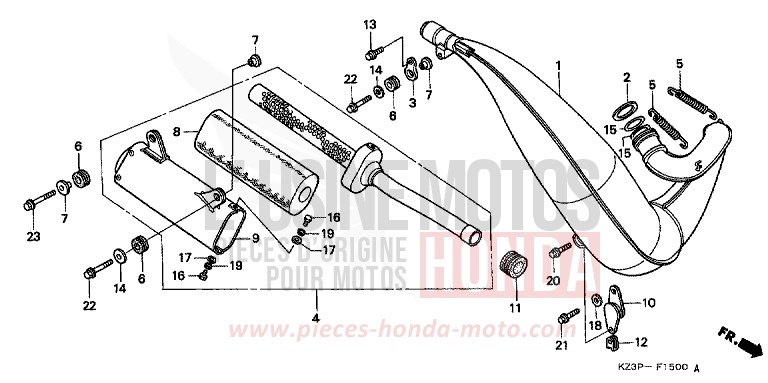 CHAMBRE D'EXPANSION de CR250R NEUCLEAR RED (R177) 1997