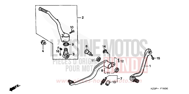 PEDALE de CR250R NEUCLEAR RED (R177) 1997