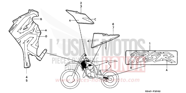 MARQUE (CR125RS) de CR125R NEUCLEAR RED (R177) 1995