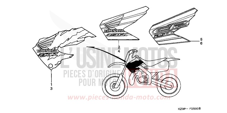 MARQUE/RAYURE de CR250R NEUCLEAR RED (R177) 1998