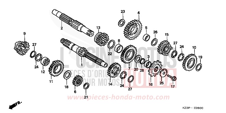 BOITE DE VITESSES de CR250R NEUCLEAR RED (R177) 1999