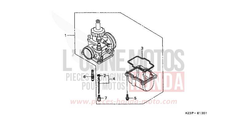 CARBURATEUR NECESSAIRE PIECES OPTION (2) de CR250R NEUCLEAR RED (R177) 1999