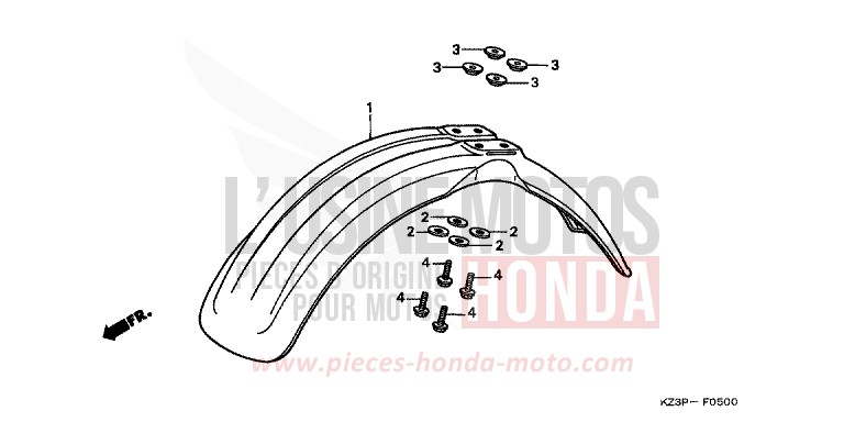 AILE AVANT de CR250R NEUCLEAR RED (R177) 1999