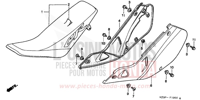SIEGE de CR250R NEUCLEAR RED (R177) 1999