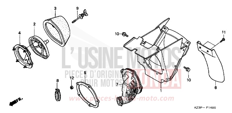 FILTRE A AIR de CR250R NEUCLEAR RED (R177) 1999