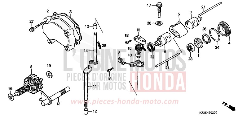 SOUPAPE D'ECHAPPEMENT de CR250R EXPLOSION RED (R254) 2000