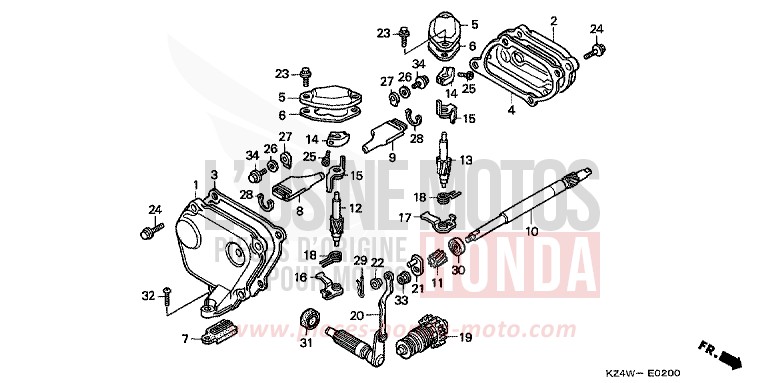 SOUPAPE D'ECHAPPEMENT de CR125R NEUCLEAR RED (R177) 1998