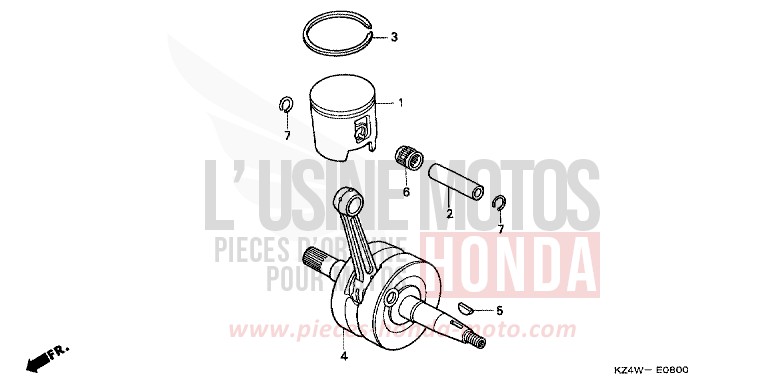VILEBREQUIN/PISTON de CR125R NEUCLEAR RED (R177) 1998
