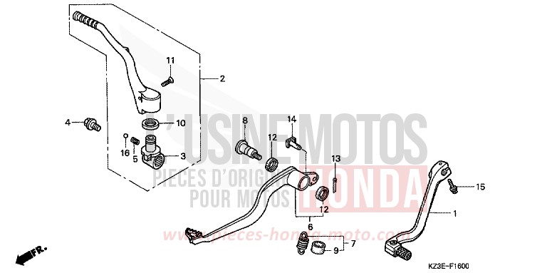 PEDALE de CR250R EXPLOSION RED (R254) 2000