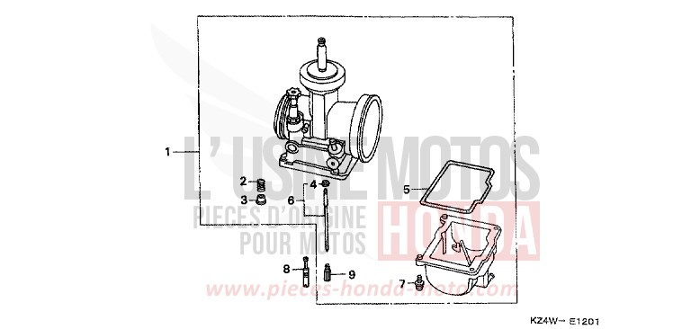 CARBURATEUR EN OPTION NECESSAIRE DE PIECES de CR125R NEUCLEAR RED (R177) 1998