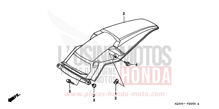 GARDE-BOUE ARRIERE de CR125R NEUCLEAR RED (R177) 1998