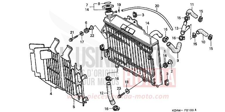 RADIATEUR de CR125R NEUCLEAR RED (R177) 1998
