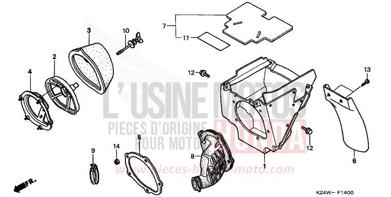 FILTRE A AIR de CR125R NEUCLEAR RED (R177) 1999