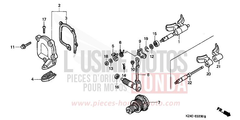 SOUPAPE D'ECHAPPEMENT de CR125R EXPLOSION RED (R254) 2000