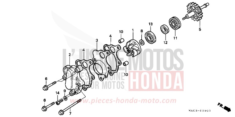 POMPE A EAU de CR500R EXPLOSION RED (R254) de 2001
