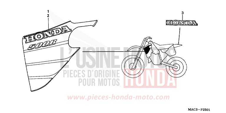 MARQUE (2) de CR500R EXPLOSION RED (R254) de 2001