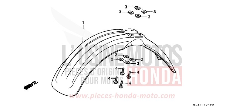 AILE AVANT de CR500R NEUCLEAR RED (R177) 1992