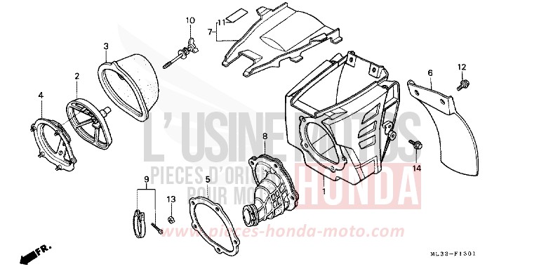 FILTRE A AIR (CR500RM-) de CR500R NEUCLEAR RED (R177) 1992