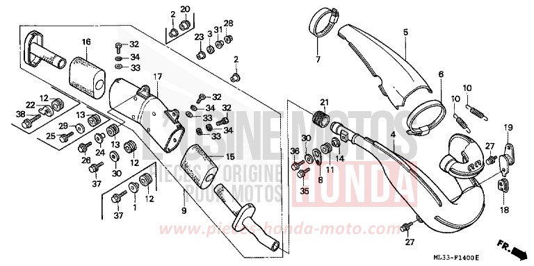 CHAMBRE D'EXPANSION de CR500R NEUCLEAR RED (R177) 1992