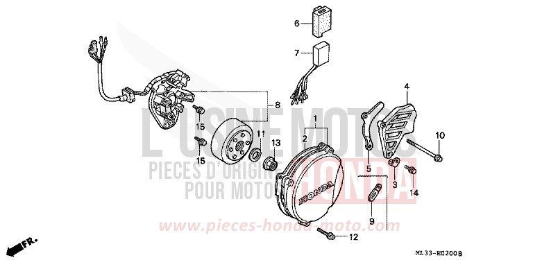 PANNEAU CARTER-MOTEUR G./ GENERATRICE de CR500R NEUCLEAR RED (R177) de 1993