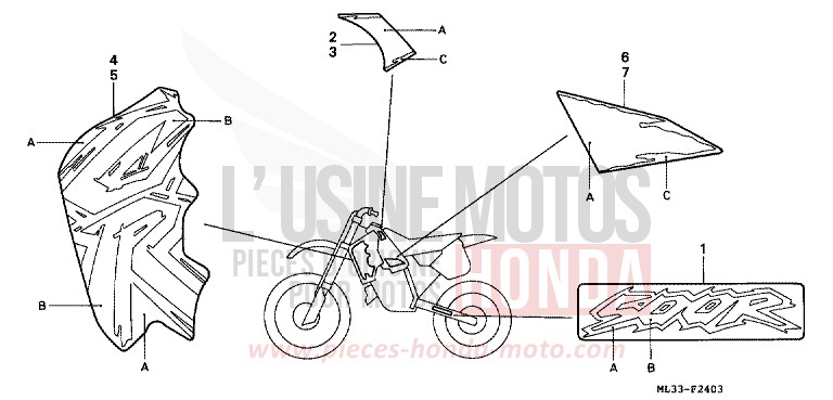 MARQUE (CR500RS) de CR500R NEUCLEAR RED (R177) 1995