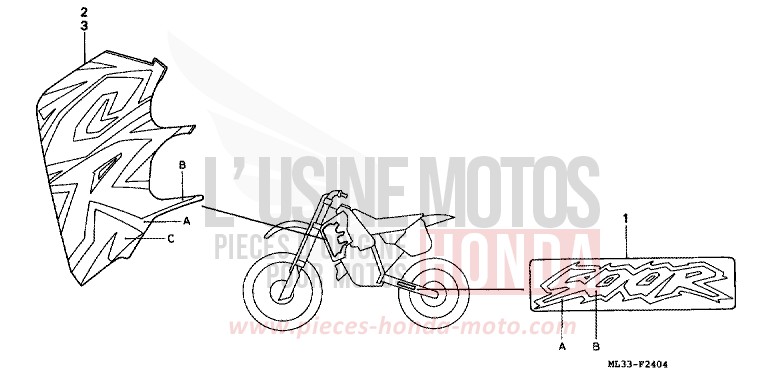 MARQUE (CR500RT) de CR500R NEUCLEAR RED (R177) 1996