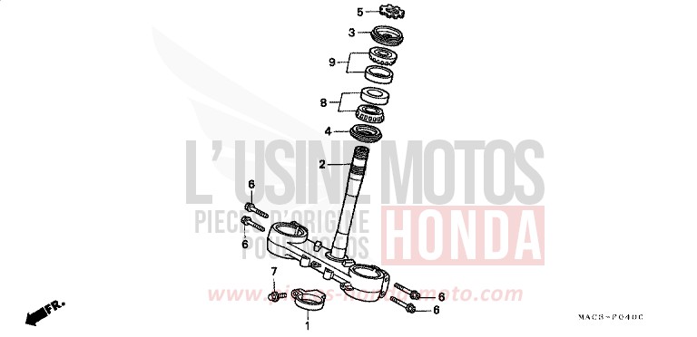 TIGE DE DIRECTION de CR500R NEUCLEAR RED (R177) 1999