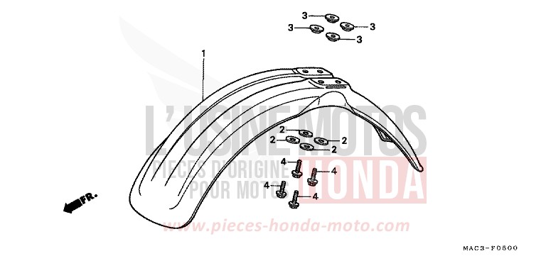 AILE AVANT de CR500R NEUCLEAR RED (R177) 1999