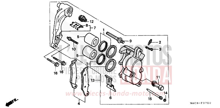 ETRIER DE FREIN AVANT de CR500R NEUCLEAR RED (R177) 1999