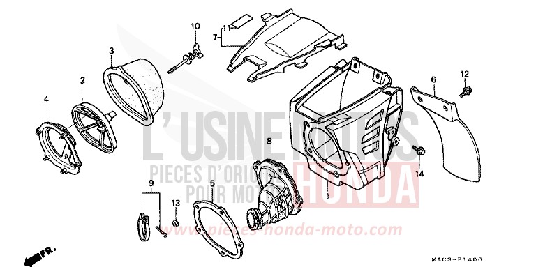 FILTRE A AIR de CR500R NEUCLEAR RED (R177) 1999