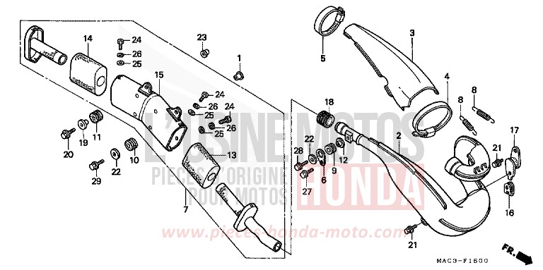 CHAMBRE D'EXPANSION de CR500R NEUCLEAR RED (R177) 1999