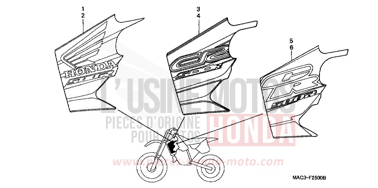 MARQUE (1) de CR500R NEUCLEAR RED (R177) de 1999