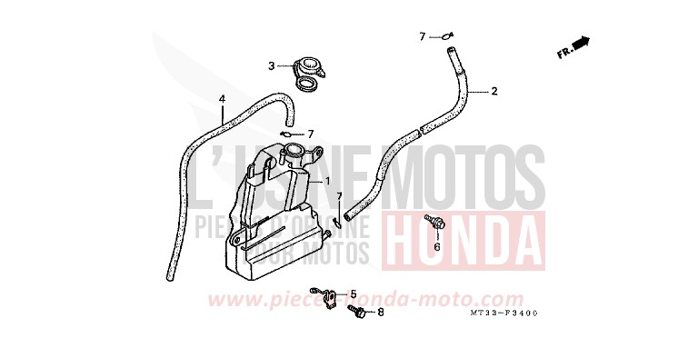 RESERVOIR DE RESERVE (ST1100L/M/N/P/R) de Pan-European EURO GRAY METALLIC (NH284D) 1990