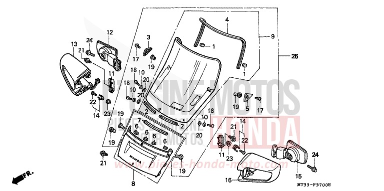 WIND SCREEN de Pan-European EURO GRAY METALLIC (NH284D) 1990