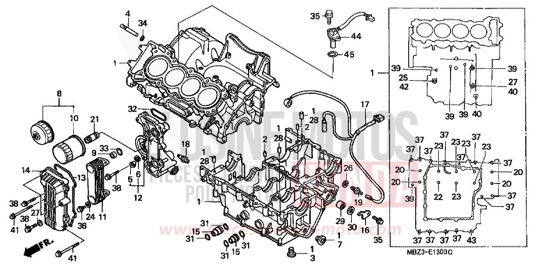 CARTER MOTEUR de Hornet CANDY TAHITIAN BLUE (PB215) 2001