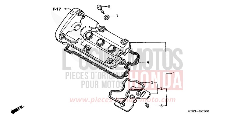 COUVERCLE DE CULASSE (CB600F2/F22) de Hornet CANDY XENON BLUE (PB324) 2002