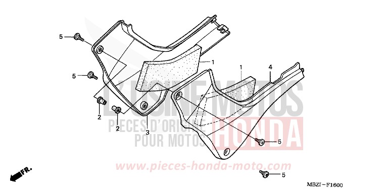 COUVERCLE LATERAL (CB600F2/F22) de Hornet CANDY XENON BLUE (PB324) 2002