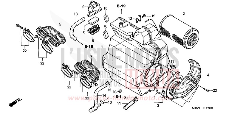 FILTRE A AIR (CB600F2/F22) de Hornet PEARL FLASH YELLOW (Y163) 2002
