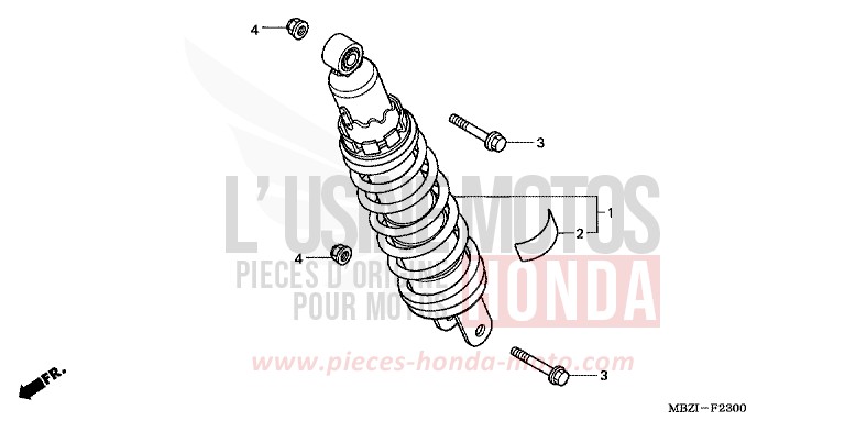 COUSSIN ARRIERE (CB600F2/F22) de Hornet PEARL FLASH YELLOW (Y163) 2002