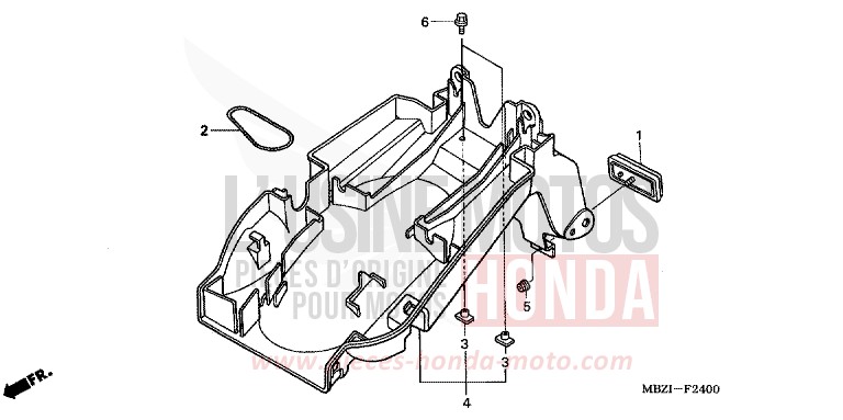 GARDE-BOUE ARRIERE (CB600F2/F22) de Hornet PEARL FLASH YELLOW (Y163) 2002