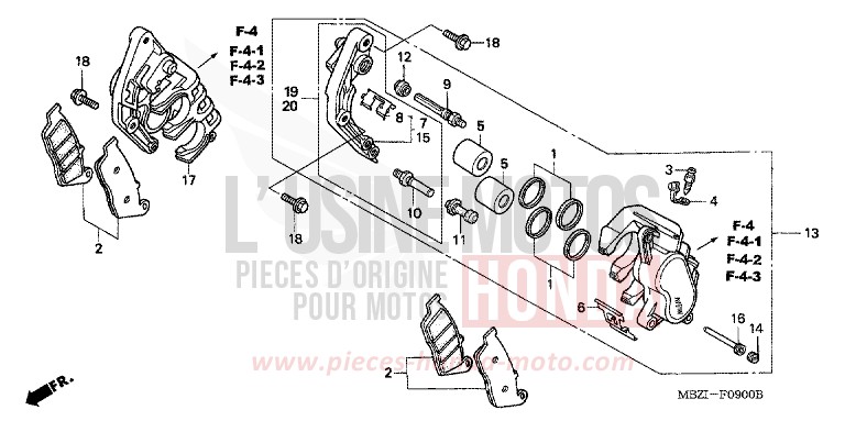 ETRIER DE FREIN AVANT de Hornet MAT PULUTONIUM SILVER METALLIC (NH381) 2003