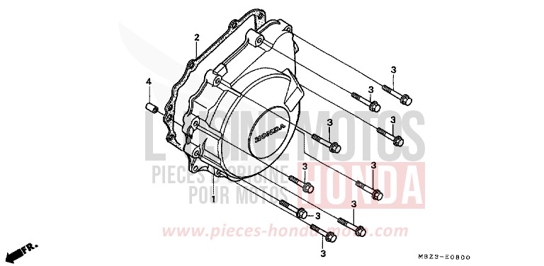 COUVERCLE DE GENERATRICE de Hornet CANDY BLAZING RED (R195) de 1998