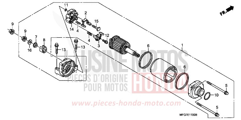 MOTEUR DE DEMARRAGE de Hornet PEARL NIGHTSTAR BLACK (NHA84) 2007