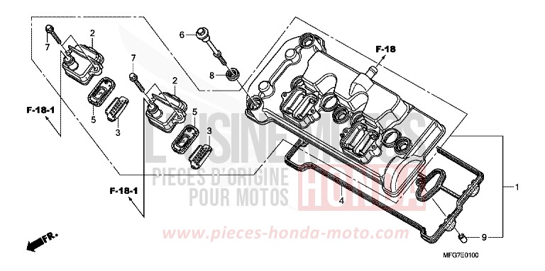 COUVERCLE DE CULASSE de Hornet PEARL SIENA RED (R320) 2007