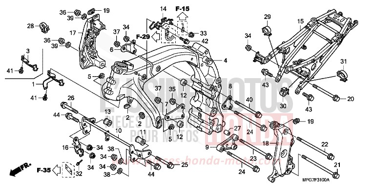 CARROSSERIE DE CHASSIS de Hornet PEARL SIENA RED (R320) 2007