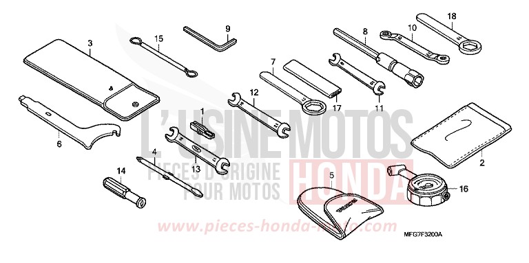 OUTILS de Hornet PEARL COOL WHITE (NHA16) 2008
