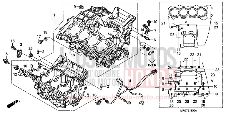 CARTER MOTEUR de Hornet PEARL FIJI BLUE (B202) 2008
